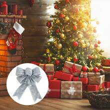 Christmas Ribbon Bowknot Sequin Decoration Xmas Tree Pendant Suitable For Guest Houses Stores Home Decor Christmas Decorations Room Decor Winter