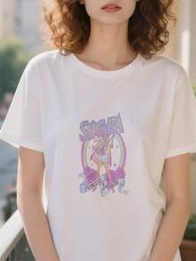 She-Ra Princess Of Power Graphic Print Pure Cotton Women's Short Sleeve T-Shirt, Stylish And Comfort - trắng - Xem 3