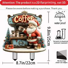 Charming Christmas Yard Decoration Set - Santa Claus Coffee Shop, Suitable For Outdoor Holiday Display