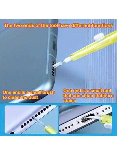 Retractable Multi-Functional Phone & Earphone Cleaning Kit, Cleans And Restores Phones, Tablets, USB Drives, Cables & Connector Ports, Easy-To-Store And Portable Design, Cleans And Unclogs Household Shower Heads & Hair Dryers