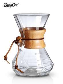 Dengcoo 1 件套手冲咖啡机、咖啡壶、咖啡水壶、硼硅酸盐玻璃咖啡壶、现代木质领口玻璃咖啡壶 - 咖啡壺 - 查看 13