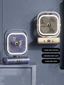 GICOOK Ventilatore da scrivania regolabile a 5 velocità con oscillazione, funzionamento silenzioso, impostazione timer, raffreddamento portatile per casa, ufficio, dormitorio e viaggio, può essere utilizzato sulla scrivania, appeso o montato a parete