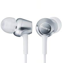 Sony MDR-EX255AP Cuffie in-ear semplici ed eleganti. Vestibilità comoda e design antiscivolo. Cavo piatto anti-groviglio. Controllo in linea e porta universale per microfono. Bianco.