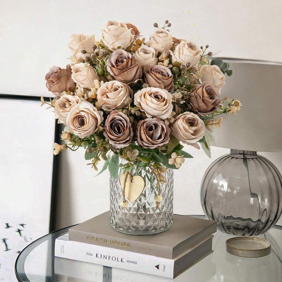 1/3PCS Artificial Peony Flowers Silk Hydrangea Bouquets Artificial Roses Fake Plants For Spring Autumn Decorations, Wedding Vase For Home,Dining Room, Bedroom,Kitchen,Bathroom Decorations,Mother Day Gift, Festival Birthday Party Accessories, Outdoor Garden Decorations, Autumn Decorations,Flower Bouquet,Table Decoration,Autumn Decor,Autumn Home Decor,Fake Flower