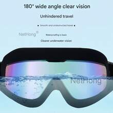 Adult Swimming Goggles, Anti-Fog & UV Protection, Adjustable 14+ Years - Black - View 7