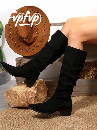 FVPFVP 2025 Nowe, szpiczaste, zamszowe, khaki, obcisłe, francuskie, krótkie botki, obcas warstwowy, buty damskie, wiosna/jesień