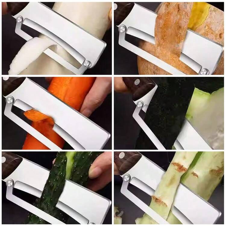 Stainless Steel Peeler For Vegetables And Fruits - Professional Ergonomic Y Peeler With Soft Grip Handle For Effortless Peeling Of Potatoes, Carrots, Cucumbers, Apples & More - 棕色 - 查看 10