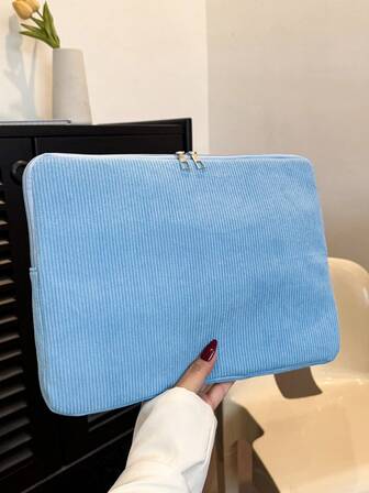 1 pieza Funda para portátil de estudiante, Bolsa para portátil de 11"/13"/15", Funda protectora de color azul sólido casual unisex para tableta, compatible con MacBook, HP, ASUS, apta para niñas, adolescentes, niños, estudiantes universitarios, tabletas de 9-15" incluyendo iPad Air 4/5, iPad Pro, Bolsa para portátil esencial para el otoño universitario, Funda para MacBook, Funda para portátil para viajes, Impermeable, Portátil para hombres