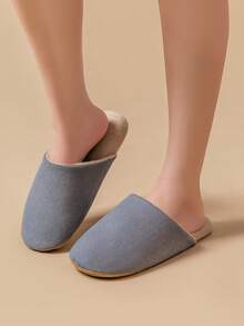 Sandal Rumah Wanita Sederhana, Sol Lembut Anti Selip, Sandal Kamar Tidur Ringan & Nyaman, Musim Semi/Musim Gugur - Grey - View 3