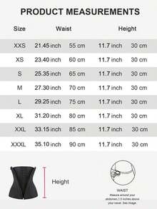 1pc Waist Trainer Belt With Zipper Girdle High Compression Body Shaper Waistband  For Women Underbust Corset Latex Waist Cincher - màu đen - Xem 9