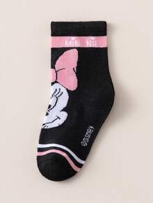 Disney 5 Pairs Kids Cartoon Character Mid-Calf Socks, Korean Style Breathable Toddler/Student Ankle Socks, Autumn/Winter