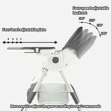 Multi-Functional Dining Chair, Adjustable Children's Dining Chair Home Portable Dining Table Rocking Chair - 灰色 - 查看 8