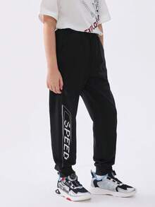Balabala Boys' Quick-Dry Sports Pants, Lightweight Summer Joggers, 2025 New Arrival - Black - View 4
