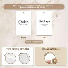 Label Gantung Kustom, Label Suvenir Pernikahan Personalisasi Cetak Dua Sisi dengan Logo, Label yang Dapat Dicetak untuk Botol, Pakaian, Kemasan Makanan, Kartu Hadiah untuk Pesta, Ulang Tahun, Bisnis, Label Ucapan Terima Kasih yang Disesuaikan, Hadiah Personalisasi, Kemasan Estetis - persegi panjang - View 3