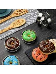 2 piezas Molde de acero inoxidable con forma de doble cuerno para hornear pasteles, galletas, huevos, hamburguesas - Plateado - Ver 7