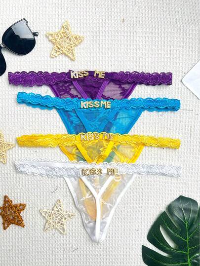Customized Crystal Letter Verleidelijke Kanten Personalized Name Funny String Panties, Bikini Tanga Lingerie Back Girlfriend, Wife, Halloween, Birthday. Contracted, Funny, Custom, Unique, Customized, Personalized, Ideal Him, Her, Boyfriend, Family, Friends, Her,Chic ,Urban Gala view 6
