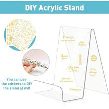 New 6 Pack Acrylic Book Stand Clear Book Display Easel Holder For Displaying Tablets Newspaper MagazinNotebooks Textbooks CDs - Bening 2mm/Tebal 6 Besar - View 7