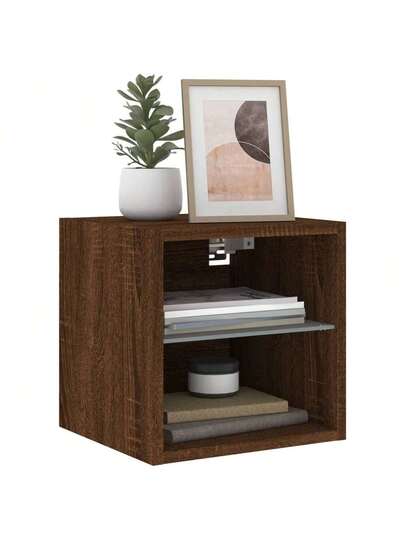 VidaXL TV Wand Unit LED Lighting 30x28.5x30 Cm Bruin Oak view 6