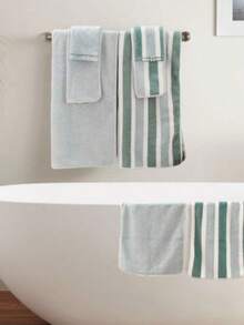 8-delat presentset med handdukar, mjuka randiga bad- och ansiktshanddukar för hem och badrum, mycket absorberande och snabbtorkande, höstdekor, hem- och badrumsdekor, skolstart för skönhetssalong och hem - Multifärgad - Visa 3