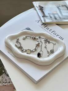 1pc Cloud Jewellery Tray, Resin Ring Tray, Jewellery Plate, Aesthetic, Resin Ring Bowl, Cloud Jewellery Tray, Cute White Jewellery Plate, Resin Jewellery Bowl, Jewellery Plate (White)
