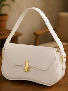Stylish Modern Women's Shoulder And Hand Bag With Lid And Design Promotion - 白色 - 查看 2