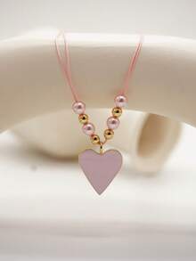 قلادة قلب معلق وردي ناعم وذهبي، قلادة خنّاق أنثوية رقيقة، لقاء رومانسي، يعزز الجاذبية الأنثوية، مناسبة للارتداء اليومي، هدية عيد الحب، إكسسوار حفلة