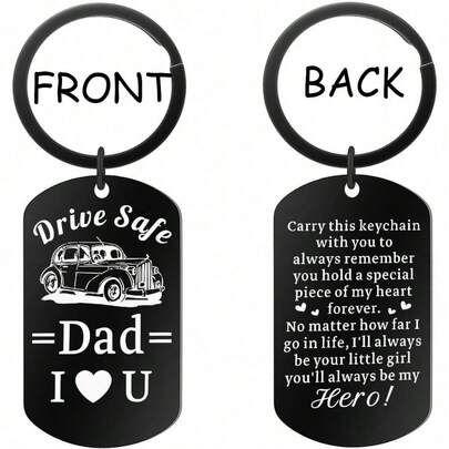 1 peça de chaveiro Drive Dad, presentes para o pai. Presentes de Dia dos Pais de filha e filho. Eu te amo, pai, chaveiro de Natal
