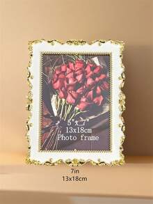 1 Stück silberner kreativer Retro-Artikel Fotorahmen - leichte Tischdekor für Büros & Schlafzimmer (6 Zoll, 7 Zoll und 10 Zoll 3 Größen) (zufälliger Versand von Fotopapier)