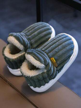 1 Par de Pantuflas Casuales Antideslizantes Forradas de Felpa para Niños/Niñas, Pantuflas Cálidas y Esponjosas para Interiores, Regalo de Cumpleaños para Niños