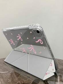 The Beautiful And Cute Cartoon Pink Flower Bow Double-Sided Painted Acrylic Transparent Crystal Back Cover Is Shockproof And Suitable For IPad 7th Generation, 8th Generation (10.2 Inches), And 10th Generation. It Has A Built-In Pen Slot And Supports Sleep And Wake-Up Functions/Multiple Folding Stand Methods. These Are Festival Gifts And New Year Gifts