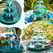 2025 New 3.5W Outdoor 3-Tier Solar Fountain, DIY Outdoor Garden Decor, Solar Bird Bath Fountain, Can Be Used As Feeder, With Detachable Waterfall And Auto Watering Function, Suitable For Garden And Patio