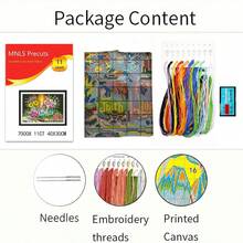 1 Set Floral Wishing Bottle Cross Stitch Kit, DIY Handmade Embroidery, Seasonal Landscape, Beginner Starter Kit Includes 11CT Fabric + 3-Strand Threads + Needle + Instructions, Home Decor Craft