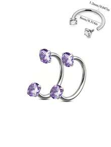 2 Pieces Of C-Shaped Nose Ring Stainless Steel Perforated Jewelry, Suitable For Various Wearing, Earrings, Lip Rings, Nose Rings, Jewelry For Birthday Gifts