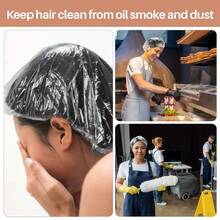 100 Plastic Disposable Shower Caps - Suitable For Hair Dyeing And Beauty Salons, Home Use, Spas, Keep Hair Dry And Clean - trắng - Xem 1