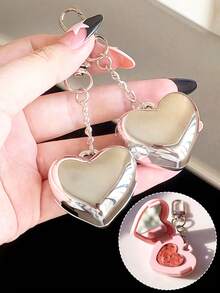 1个Y2K可爱甜美风DIY唇膏腮红膏固体彩妆容量0.4克小包装托盘，爱心镜盒二合一，心形包包挂饰钱包挂件钥匙扣配件包包挂件礼物心形钥匙链汽车配件老师朋友姐妹礼物创意 - 彩色 - 查看 13
