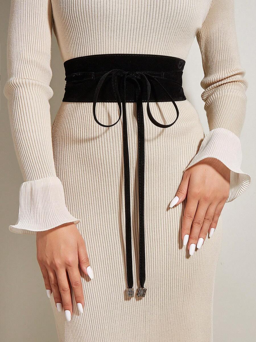 1 chiếc thắt lưng thời trang đa năng, thắt lưng corset cho nữ - màu đen - Xem 1