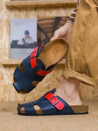 Spring New Thick Bottom Birkenstocks Slip-On Casual Shoes, Woven Sole Birkenstocks Shoes, Men Closed Toe Sandals