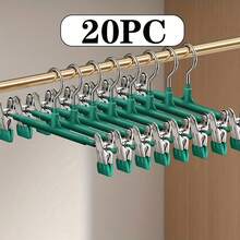 50 pezzi Grucce per pantaloni in acciaio inossidabile con fermagli regolabili, inodore e facili da usare, rastrelliera in metallo per asciugatura, gruccia per pantaloni rivestita in plastica, portapantaloni invisibile per uso domestico con fermaglio per biancheria intima, gruccia per pantaloni, abiti, sciarpe e gancio antiscivolo resistente, adatto per bagno, camera da letto, armadio, dormitorio