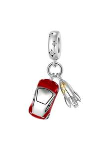 1pc Silver-Plated Elegant & Cute Car, Candle Holder, Ship Rudder, Suitcase, Bag, Rocket, Candle, Palette DIY Pendant Charm, Suitable For Women & Couples, For DIY Jewelry Making, Halloween, Valentine's Day, Back To School, Thanksgiving, Party, Holiday Gifts
