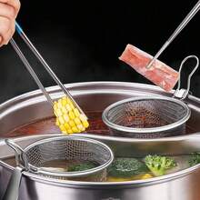 2 Peças Coador, Cesta de Aço Inoxidável para Massa, Cesta Coadora de Massa, Cesta de Fritura, Cesta de Fritura de Aço Inoxidável, Coador de Cesta de Fritura Doméstica, Ferramentas de Cozinha para Fritura de Alimentos, Suprimentos de Cozinha, Utensílios de Cozinha