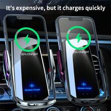 SZYSGSD [15W Fast Wireless Car Charger | Auto-Clamping Wireless Car Charger Phone Holder - Black & Silver, Suitable For Road Trips, Driving, One-Handed Operation, Car Accessories, Magnetic Wireless Charging] - Black - View 7