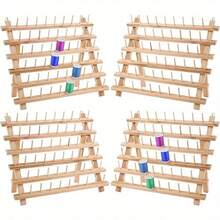 Shoze Wooden Folded Thread Rack 60 Spool Thread Wooden Storage Rack, Sewing Embroidery Bobbins Thread Organizer, Sewing Craft Tools Gift - 1pcs - View 9