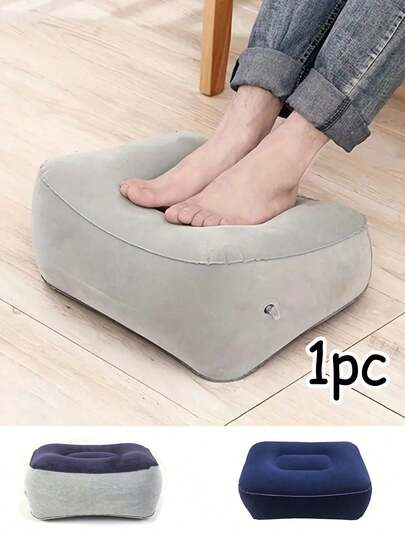 Inflatable Travel Foot Rest Pillow, Head Pad, Soft Flocking Pillow, Flights Relax Cushion Ottomans Leg Up For Office, Home Relax, Camping And Travel Use Travel Rest Supplies,Travel Items Sleep Help ,Vacation Accessories Holiday, Comfortable Sleepers, For Travel Camping Office ,Accessories Travel Plane ,Travel Essentials Travel Accessories ,Travel Must Haves, School Accessories, Back To School