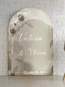 1pc 55 * 40 Cm Blank Acrylic Mirror Gold/Silver Wedding Sign, Bridal Shower Sign, Wedding Ceremony And Reception Sign, DIY Newlywed Couple Name, Wedding Date And Blessing Gift, Birthday, Graduation, Summer Beach, Back To School, Room Decor