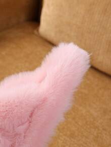 1 Pair Children's Fashionable Fluffy House Slippers, Warm And Comfortable Criss-Cross Slippers