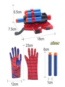 1PC Spider Hero Web Shooter Glove Launcher Soft Darts Suction Cup Role Play Toy Gift Party Favor Red Blue