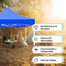 Cubierta superior de la carpa 3x3M Four Cornered Oxford Fabric Canopy Top, Toldo de recambio para gazebo de dos pisos para patio y jardín Recambio de parasol duradero - Instalación fácil y rápida - Azul - Ver 2