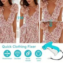 1 buc pistol de cusătură fină, fixator rapid de haine pentru haine, pistol de etichetare micro pentru haine cu 6 ace fine și 1000 buc elemente de fixare, mini instrument rapid de cusut lipicios pentru tiv