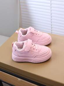1双儿童休闲运动鞋，秋季新款女童软底白色鞋，幼儿时尚魔术贴防滑平底鞋，女童日常户外运动鞋 - 粉色 - 查看 6