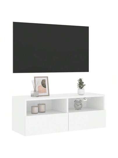 VidaXL TV Wand Unit 80x30x30 Cm, Finished Wood, Wit view 5